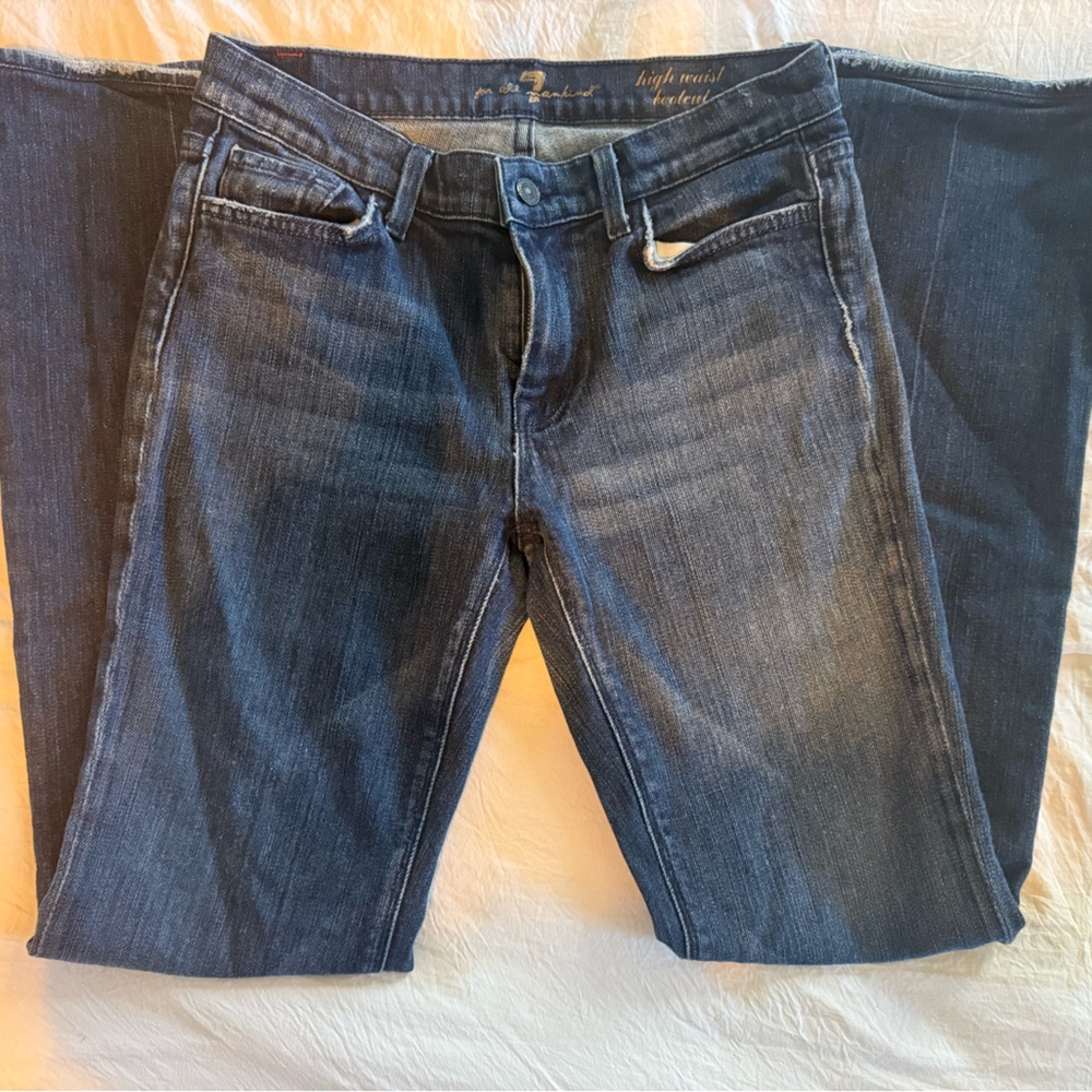 7 For All Mankind Dark Blue Boot Cut Jeans